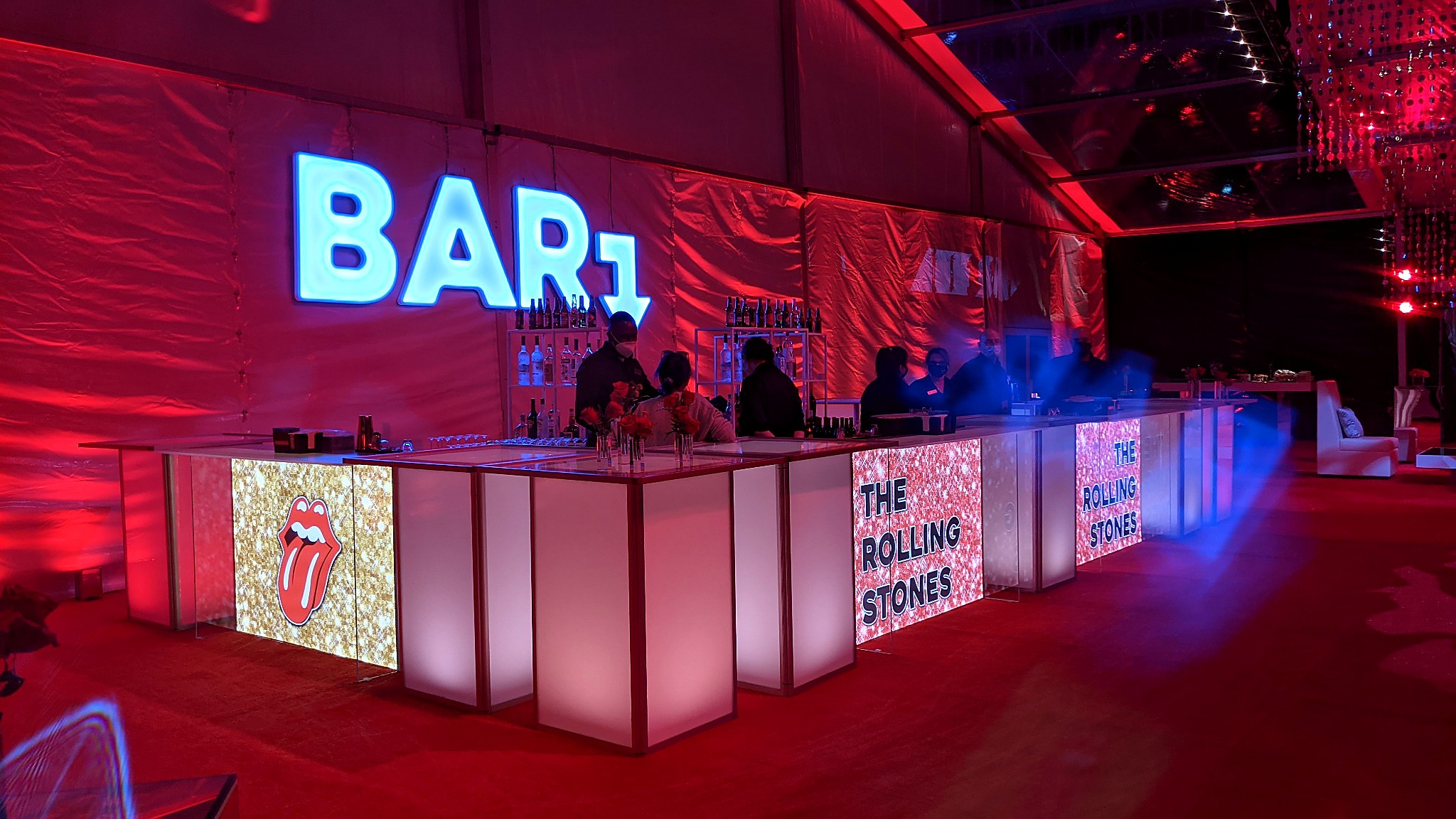 Live performance on a custom scenic stage at a private event