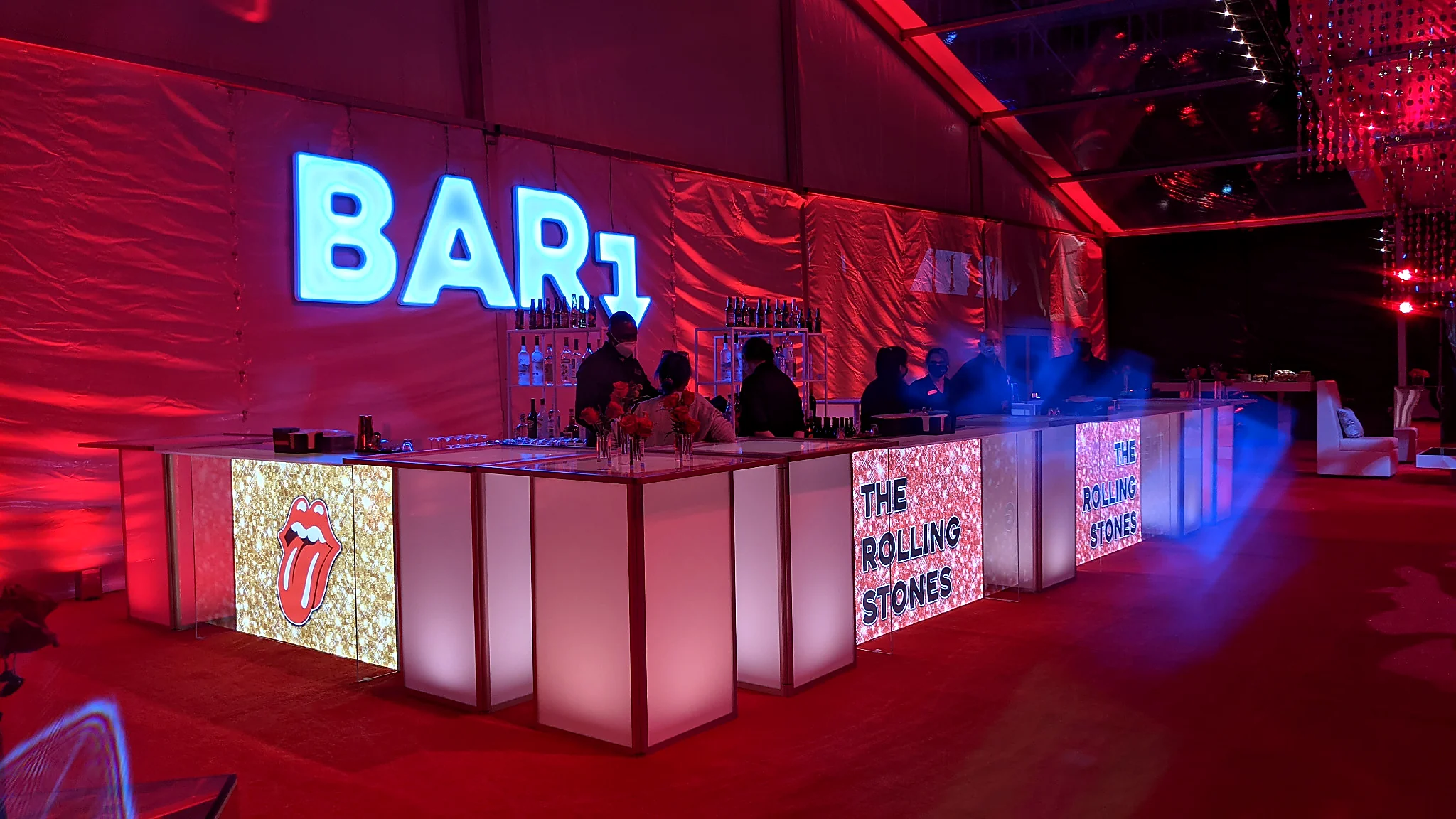 Live performance on a custom scenic stage at a private event